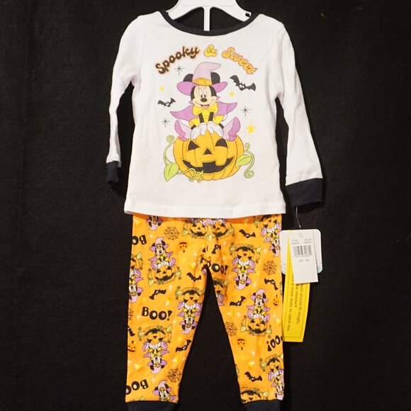Disney Baby Minnie “Spooky & Sweet” Halloween 2 Piece Set of Pajamas 18 Months - Picture 1 of 7